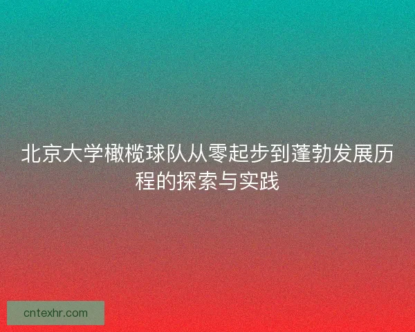 北京大学橄榄球队从零起步到蓬勃发展历程的探索与实践
